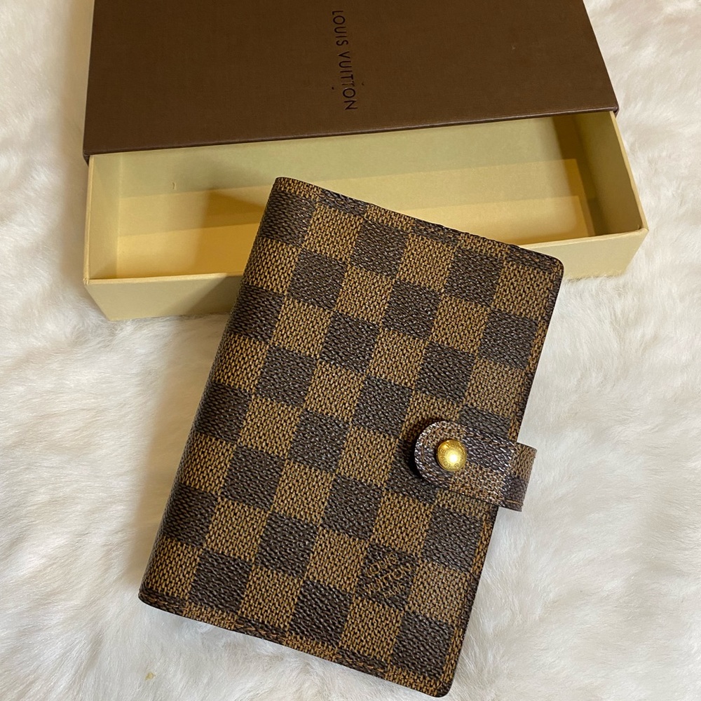 🎀Authentic LOUIS VUITTON Damier Ebene Agenda PM